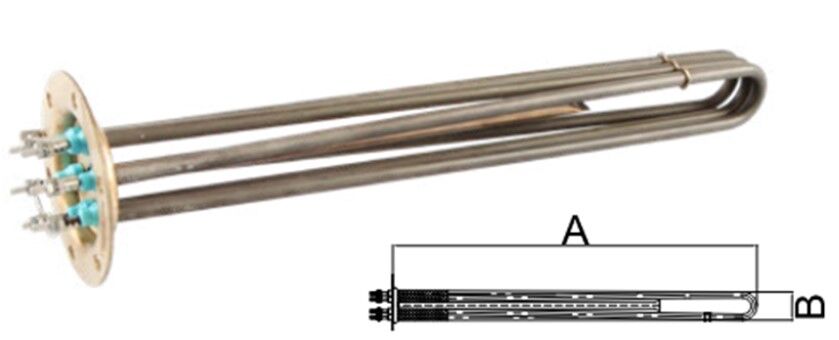 380/230V 3*2000W L:42 CM YUVARLAK FLANŞ REZİSTANS