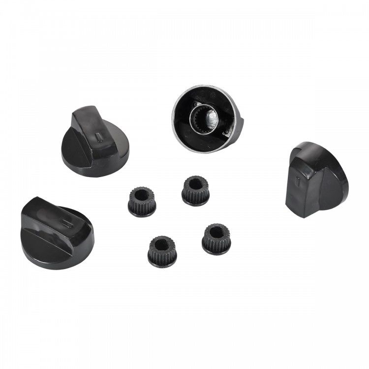 Universal Ocak Düğme Geniş Yuvalı Siyah - 4 'lü Takım